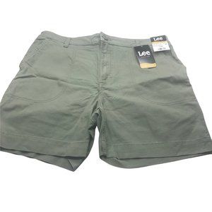 Lee Women's 14M Hi-Rise Regular Fit Deeplichengreen Utility Short New With Tags